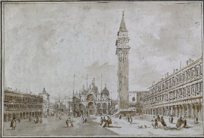 Piazza San Marco, Benátky, 80. léta 18. století. od Francesco Guardi