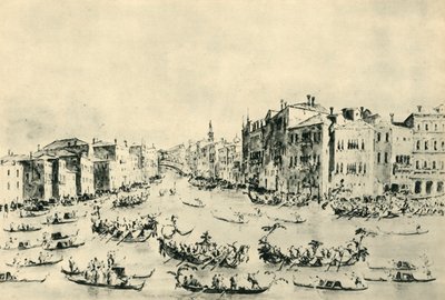 Regata na Canal Grande, Benátky, polovina konce 18. století, 1943. od Francesco Guardi
