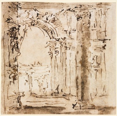Náčrt labyrintu vily Pisani od Francesco Guardi