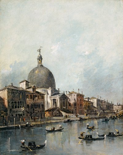 Kostel San Simeone Piccolo na Canal Grande, Benátky (olej na plátně) od Francesco Guardi