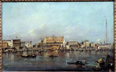 Dóžecí palác při pohledu z moře Obraz Francesca Guardiho (1712-1793) Slunce z 18. století. 0,42x0,68m. od Francesco Guardi