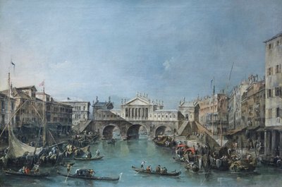 Most Rialto podle Palladiova návrhu, asi 1770 (olej na plátně) od Francesco Guardi