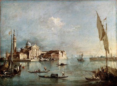 Pohled na ostrov San Giorgio Maggiore, mezi 1765 a 1775. od Francesco Guardi