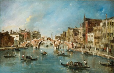 Pohled na kanál Cannaregio v Benátkách od Francesco Guardi