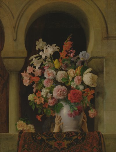 Váza s květinami na okně harému, 1881 od Francesco Hayez