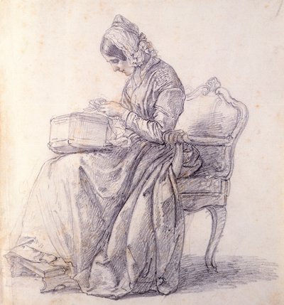 Portrét jeho manželky, od Francesca Hayeze (1791-1882), kresba od Francesco Hayez