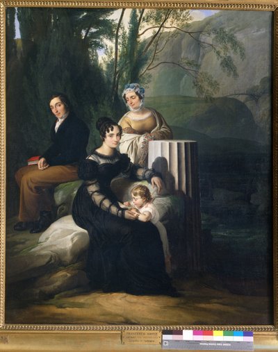 Tisk Portrét rodiny Borri od Francesco Hayez