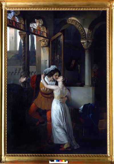 Poslední polibek „Julie a Romeo“ od Shakespeara. Obraz Francesca di Hayeze od Francesco Hayez