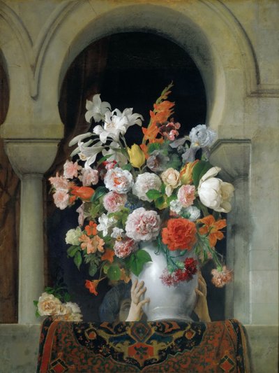 Váza s květinami na okně harému, 1881. od Francesco Hayez