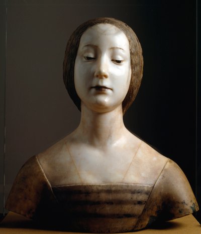 Busta ženy, známé jako Isabella Aragonská od Francesco Laurana