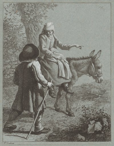 Chlapec a dívka s oslem, 1764. od Francesco Londonio