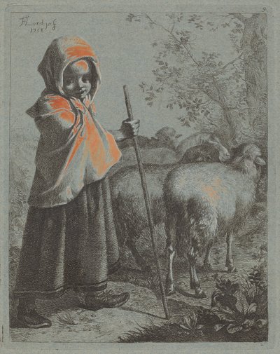 Dětská pastýřka se stádem, 1758. od Francesco Londonio