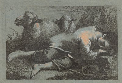 Sedlák spí u dvou ovcí, 17581759. od Francesco Londonio
