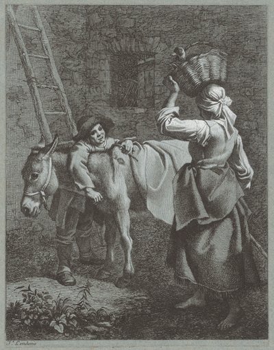 Shepherd Boy Talking to a Farm Girl, 1764. od Francesco Londonio