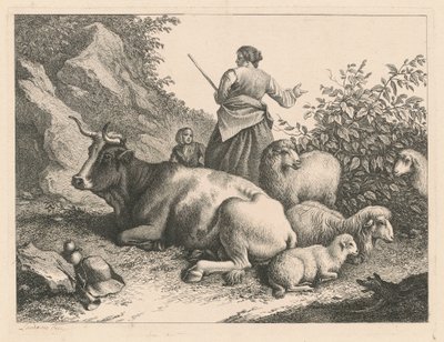 Stojící pastýřka s dítětem, po roce 1776. od Francesco Londonio