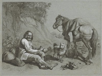 Odpočívající pastýř Pastýřské scény (název série) od Francesco Londonio