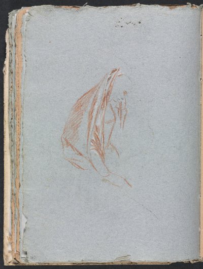 Verona Sketchbook: Ženská postava s pláštěm strana 40, 1760. od Francesco Lorenzi