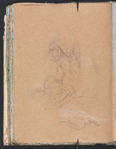 Verona Sketchbook: Figurky v rondelu se studiem ruky (strana 70) od Francesco Lorenzi