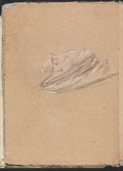 Verona Sketchbook: Hlava a ramena se závěsem strana 14, 1760. od Francesco Lorenzi