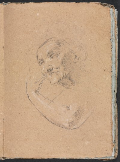 Verona Sketchbook: Hlava ženy s levou paží strana 13, 1760. od Francesco Lorenzi