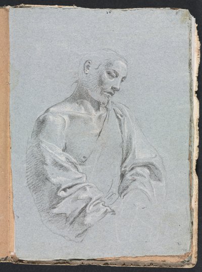 Verona Sketchbook: Mužská postava se závěsy (strana 71) od Francesco Lorenzi
