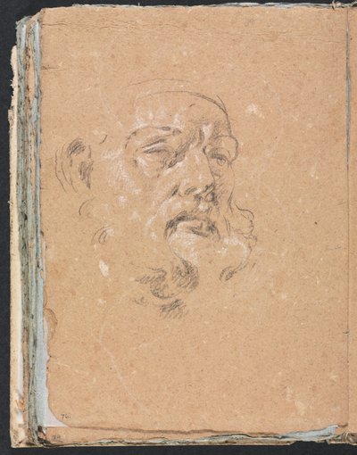 Verona Sketchbook: Mužská hlava strana 76, 1760. od Francesco Lorenzi