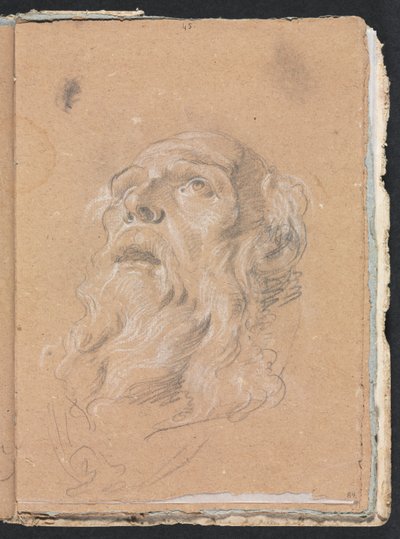 Verona Sketchbook: Mužská hlava strana 89, 1760. od Francesco Lorenzi