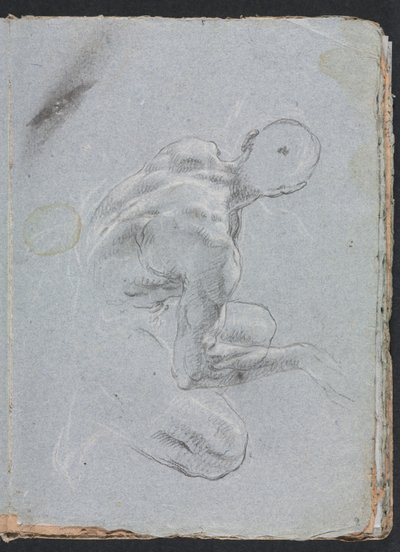 Verona Sketchbook: Mužský akt ze zadní strany 9, 1760. od Francesco Lorenzi
