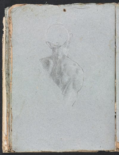 Verona Sketchbook: Mužská nahá hlava a ramena zezadu strana 62, 1760. od Francesco Lorenzi