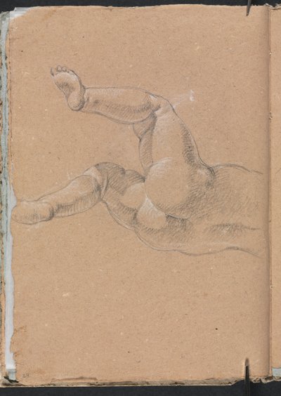 Verona Sketchbook: Putto spodní polovina těla strana 24, 1760. od Francesco Lorenzi