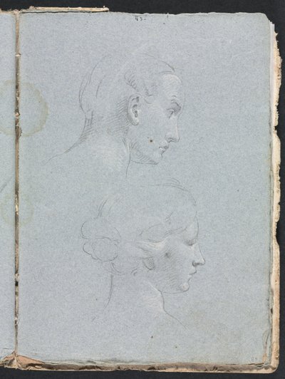 Verona Sketchbook: Two heads strana 85, 1760. od Francesco Lorenzi