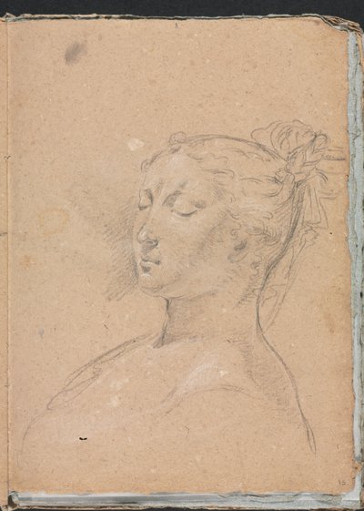 Verona Sketchbook: Žena se zavřenýma očima, strana 15, 1760. od Francesco Lorenzi