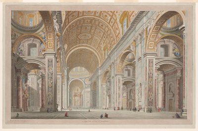 Pohled do interiéru kostela svatého Petra ve Vatikánu od Francesco Panini