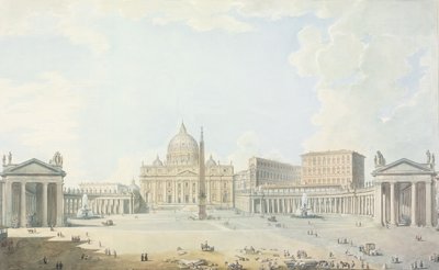 St. Peters, bazilika a Piazza (wc přes leptaný obrys) od Francesco Panini