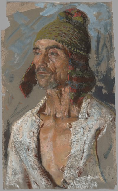 Pastýř (studie pro „Slib“) (recto); Žena držící dítě (studie pro "The Vow") (verze) od Francesco Paolo Michetti