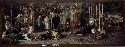 Il voto (Fete na poctu St Pantaleon 27. července v Miglianico v Abruzzu, Itálie) - olej na plátně od Francesco Paolo Michetti