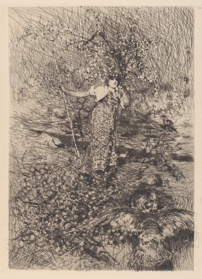 Strážce krůt [Gardeuse de dindons] od Francesco Paolo Michetti