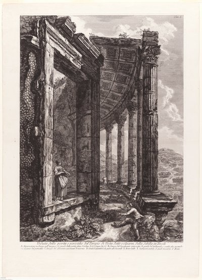 Pohled na dveře a peristyle chrámu Vesta od Francesco Piranesi