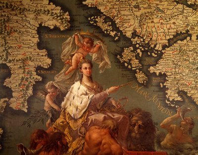 Benátky, královna Středozemního moře, Giambattista Ramusio (1485-1557) a Francesco Grisellini (1717-1787), Maps Room or Scudo Room, Dóžecí palác, Benátky (Seznam světového dědictví UNESCO od Francesco and Ramusio Giovan Battista Grisellini