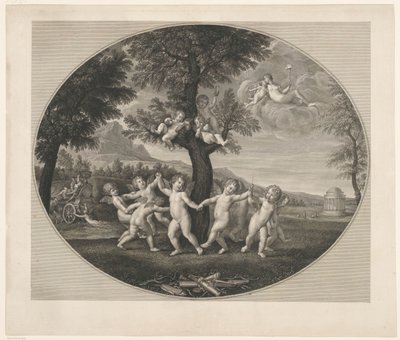Putti tančí kolem stromu od Francesco Rosaspina