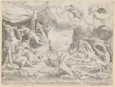 Apollo a Diana zabijí děti Niobe od Francesco Salviati