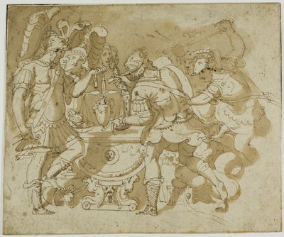 Camillus útočí na Brennuse od Francesco Salviati