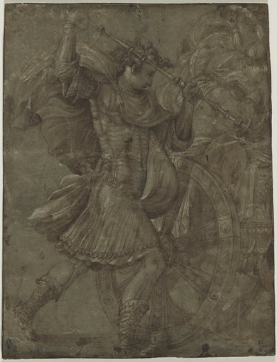 Muž v brnění vedle vozu, c. 1550. od Francesco de Rossi Salviati Cecchino