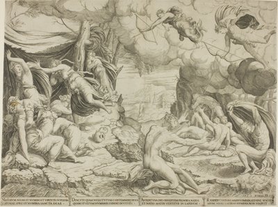 Smrt dětí Niobe od Francesco Salviati