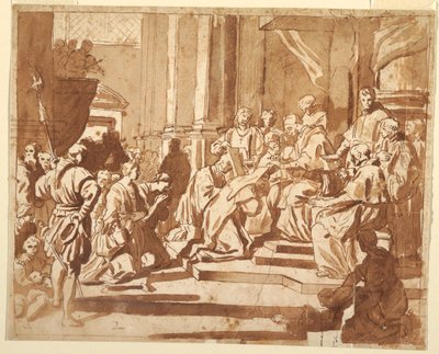 Klement XI. Vložil svou neteř jako jeptišku od Francesco Solimena