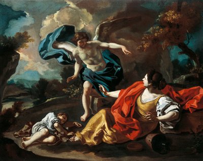Hagar a Ismael, Francesco de Mura (1696-1782), olej na plátně, 73x98 cm od Francesco Solimena