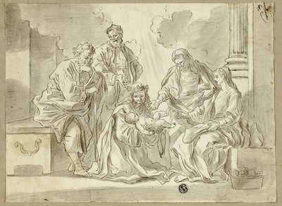 Svatá rodina se svatými od Francesco Solimena