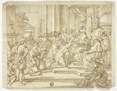Papež žehná jeptišce od Francesco Solimena