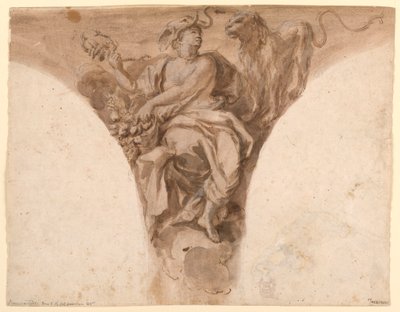 Africa, Design for a Pendentive in the Baptismal Vestibul of St. Peter’s, Rome od Francesco Trevisani