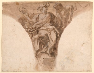 Kresba, Afrika, Návrh závěsného obrazu v křestní síni chrámu svatého Petra v Římě, 1713-26 od Francesco Trevisani